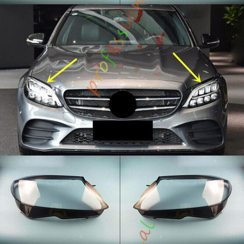 for Mercedes C-Class W205 2019-2020 Both Side Headlight Clear Lens + Sealant