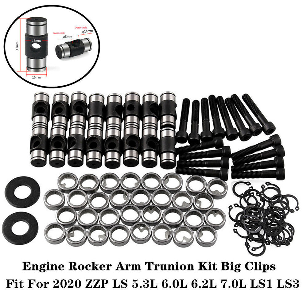 LS Engine Rocker Arm Trunion Kit Big Clips 5.3L 6.0L 6.2L 7.0L LS1 LS3 Q