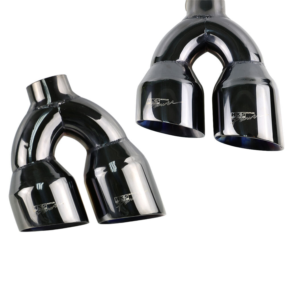 2PCS Universal 2.5'' ID 4'' OD Exhaust Tips End Dual Muffler SlantTips Black