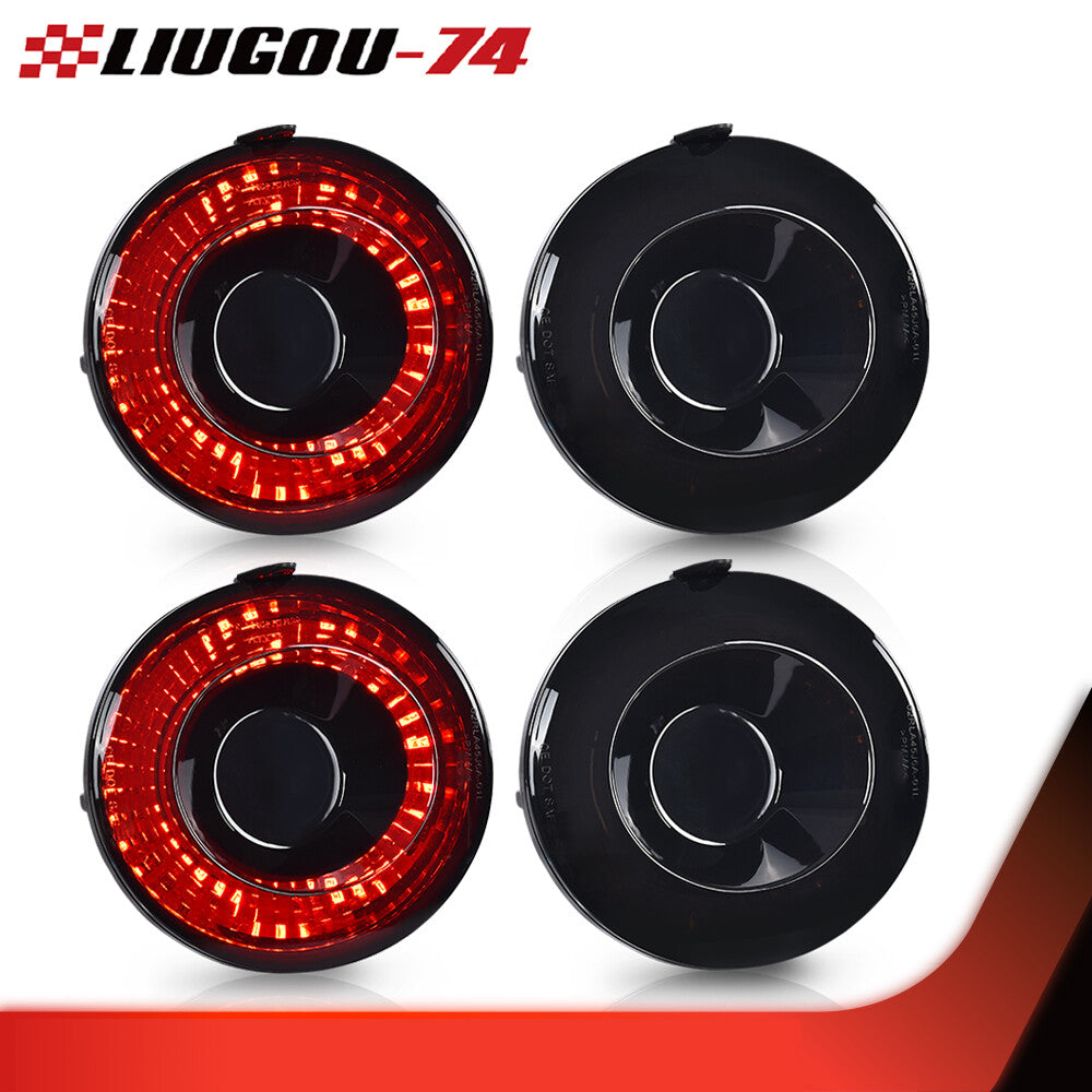 Pack LED Brake Light Tail Light Fits 2005-2013 for Corvette C6 Smoke/Red - v