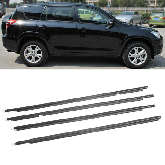 4x Auto Door Window Moulding Belt Weatherstrip Trim Fit for Toyota RAV4 2009-2012