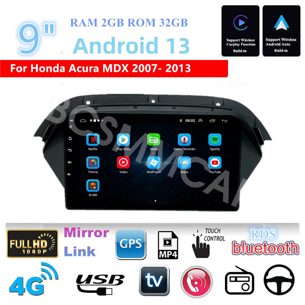 Fit for Honda for Acura MDX 2007-2013 Android Car Radio GPS For Carplay WIFI FM RDS