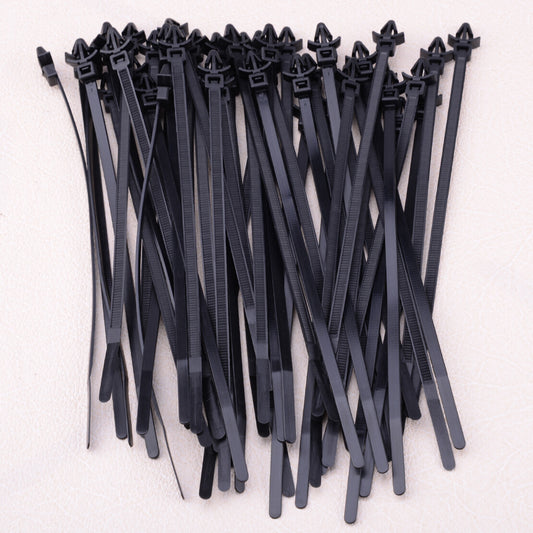 50X 200mm Auto Nylon Cable Strap Zip Push Mount Wire Tie Retainer Clip Clamp zy