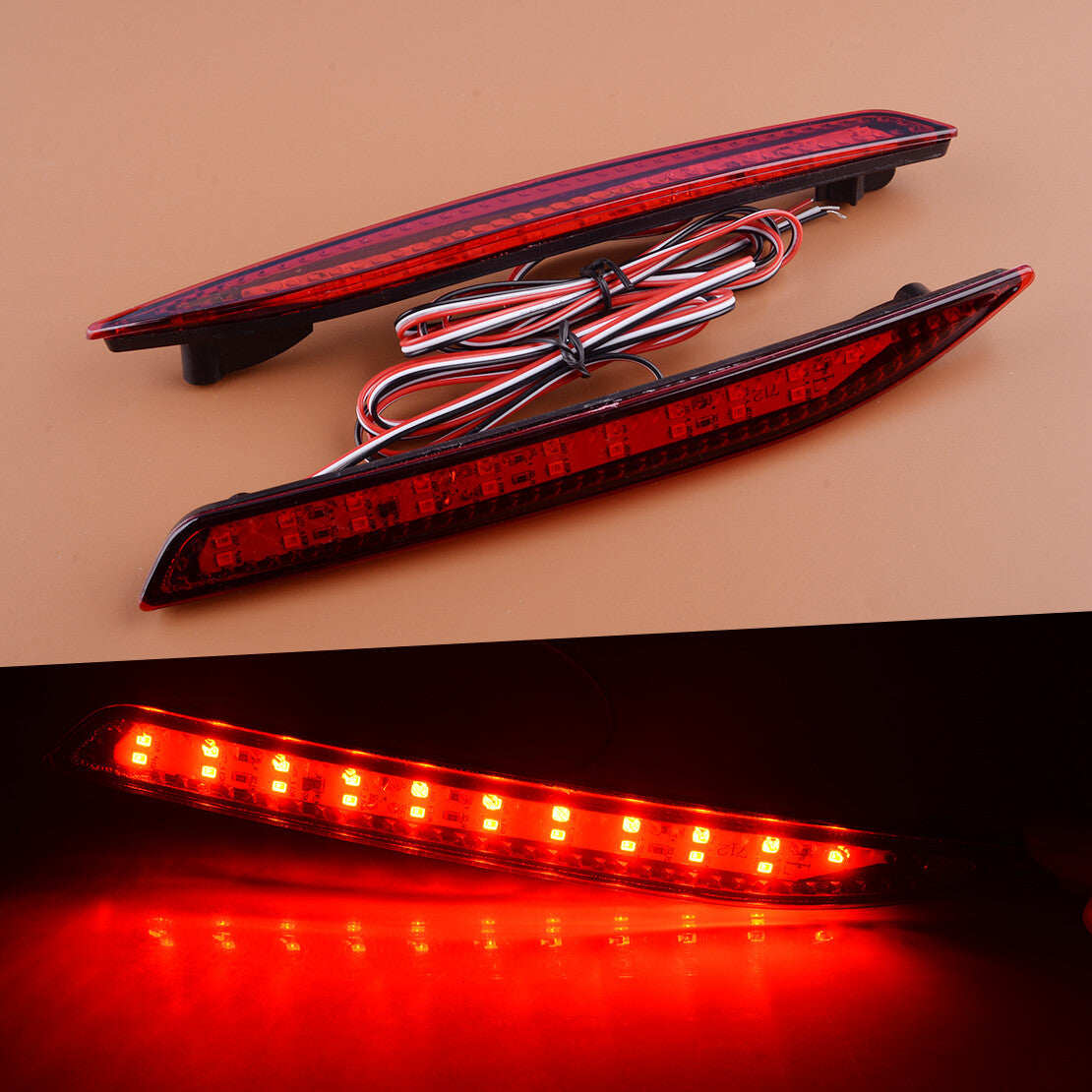2pc LED Rear Bumper Brake Light Tail Lamp Fit for for Honda Accord 9th 2014-15 v