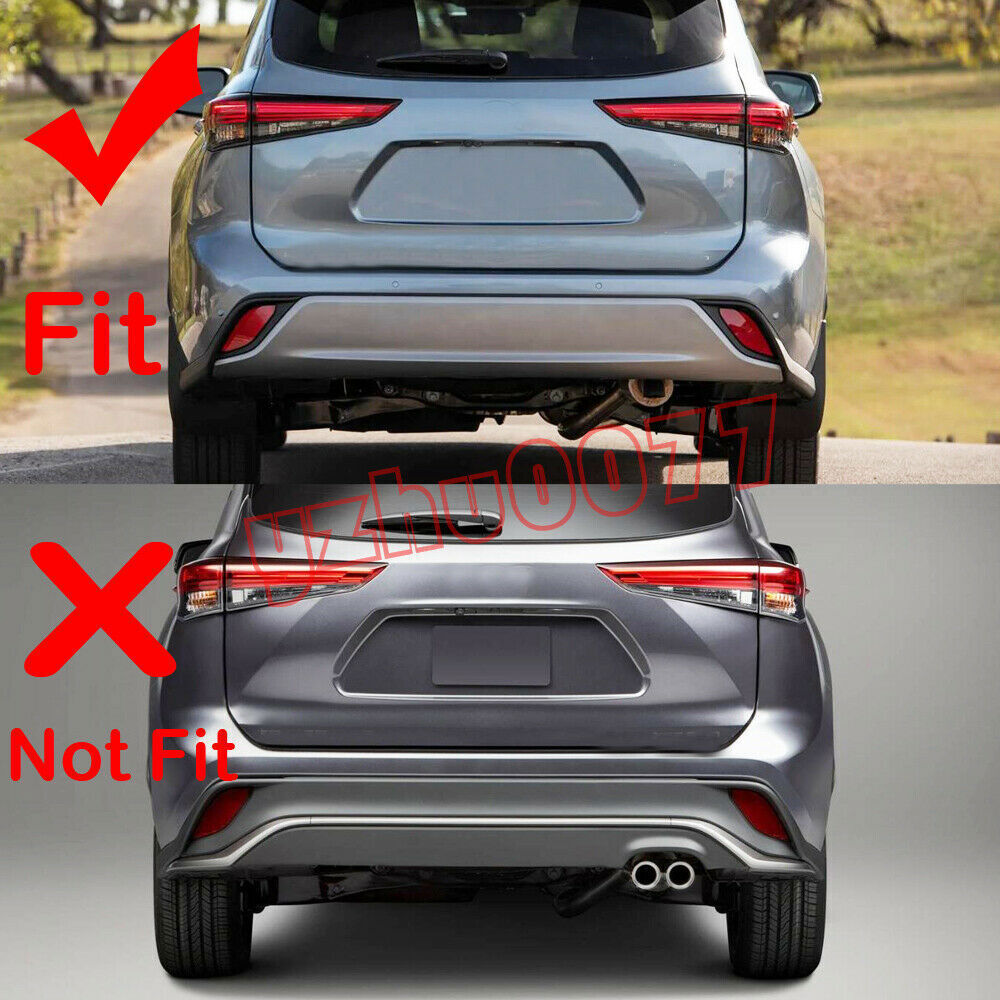20-22 for Toyota Highlander Chrome Rear Bumper Lip Molding Protector Cover Trim