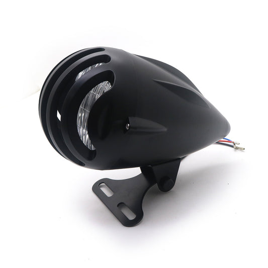 Motorcycle Black Bullet Grill Headlight for Honda for Suzuki for Yamaha for Kawasaki Custom Q