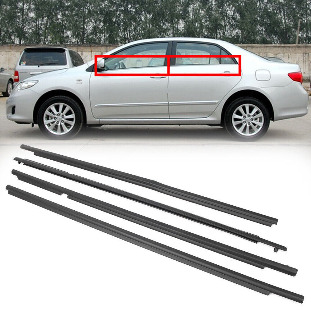 4X Outside Window Seal Door Belt Weatherstrip For 2009-2012 10 for Toyota for Corolla