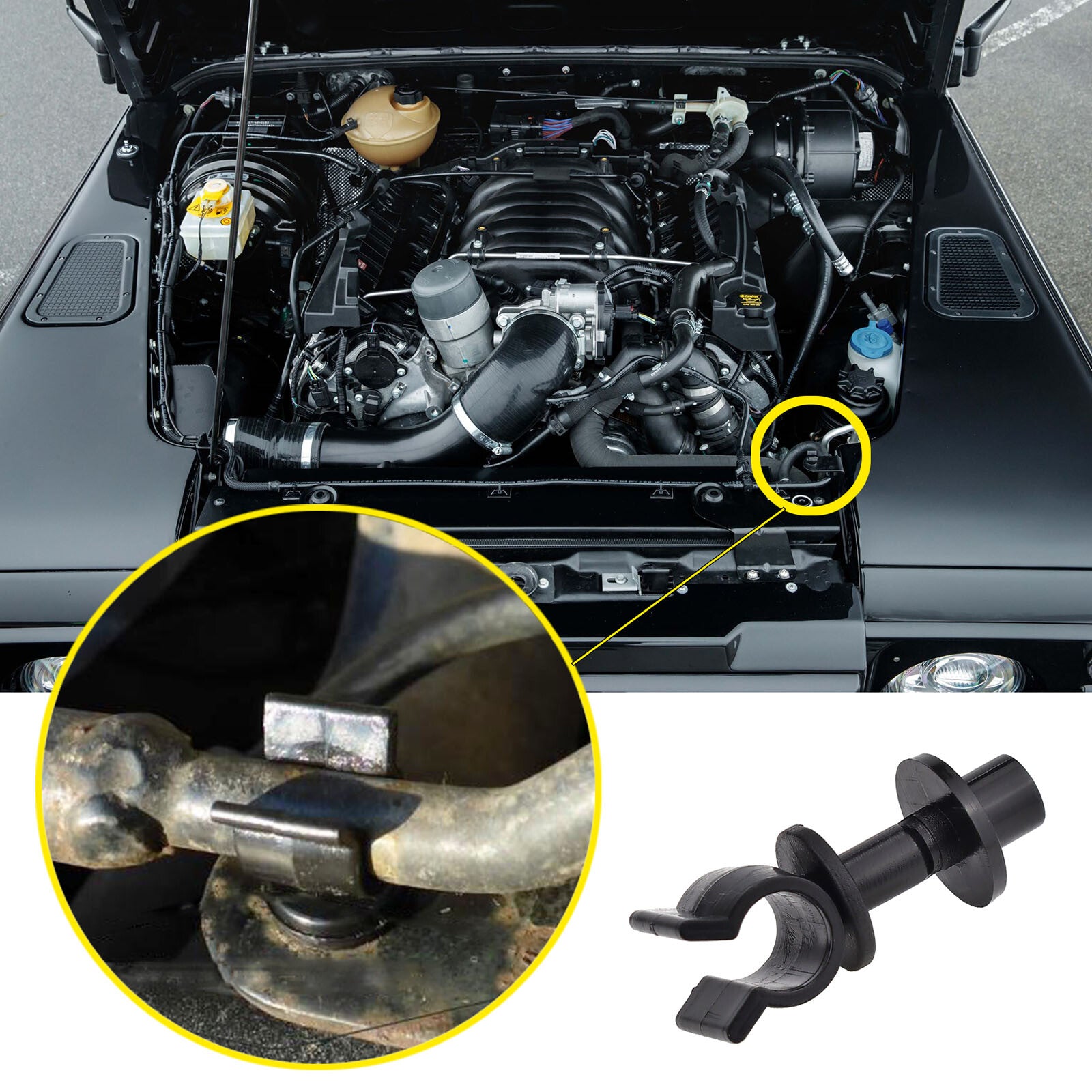 2x Bonnet Stay Prop Clips for Range Rover Classic for Defender 90 110 130 Discovery