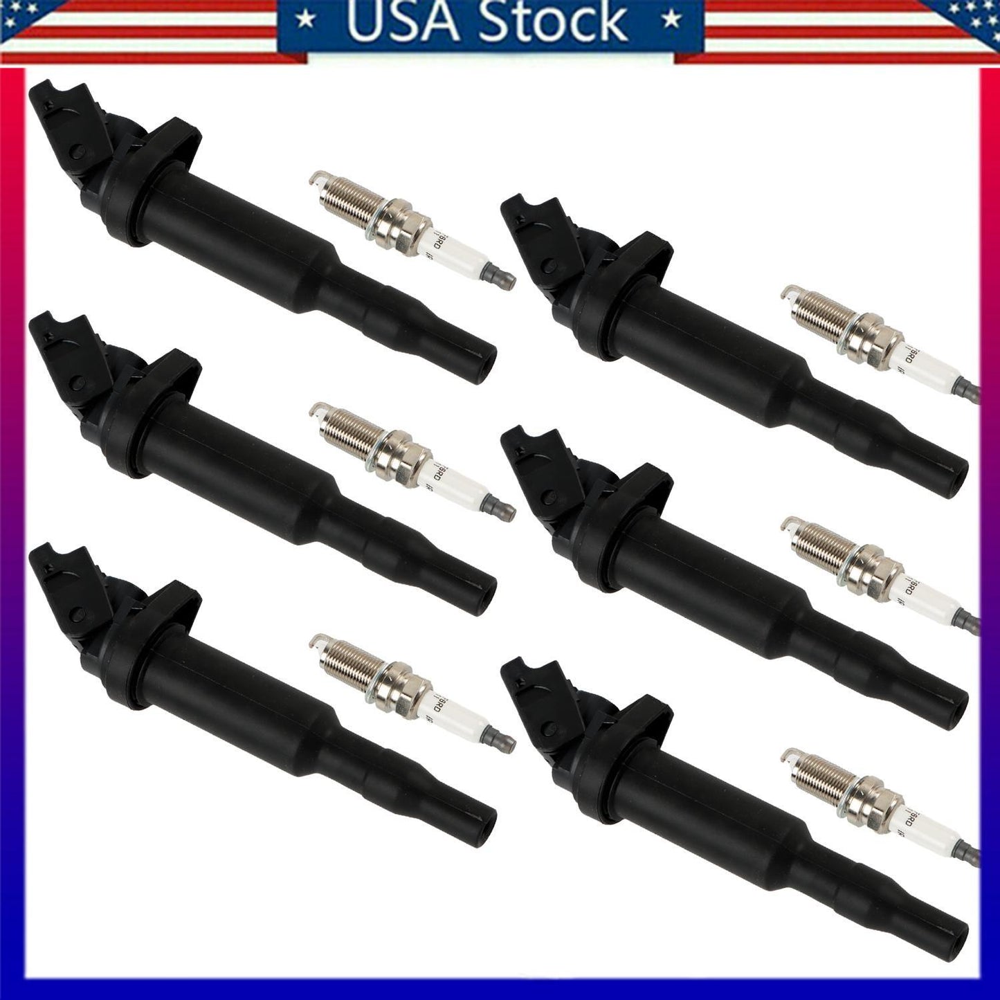 6X Ignition Coil + Spark Plug For 2014-2019 for BMW 640i xDrive Gran Coupe L6 3.0L