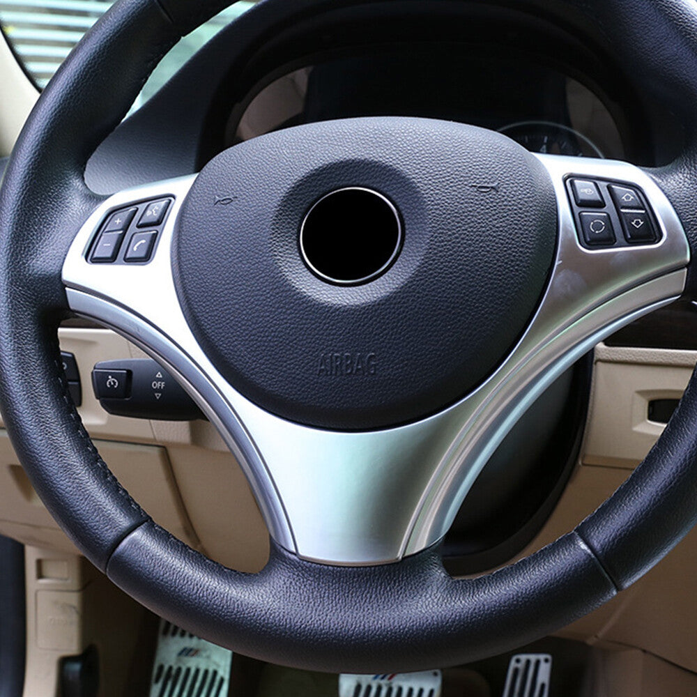 Steering Wheel Cover Decor Trim Frame for BMW 3Series E90 325 335i 05-12 Silver