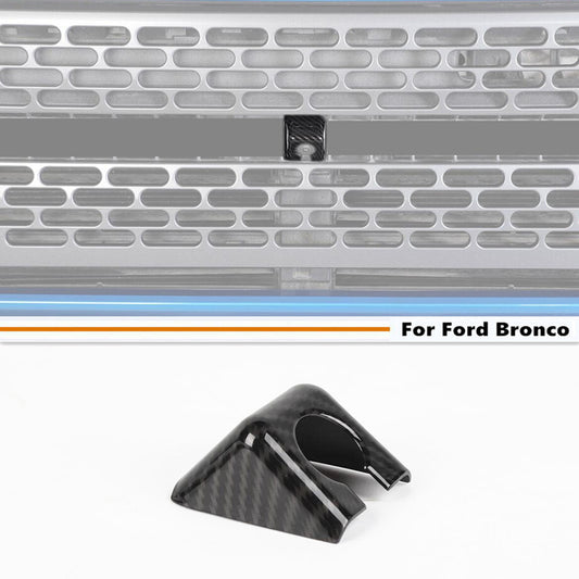 Fit For 2021-2024 Bronco Carbon Front Center Grill Insert Camera Cover Trim v