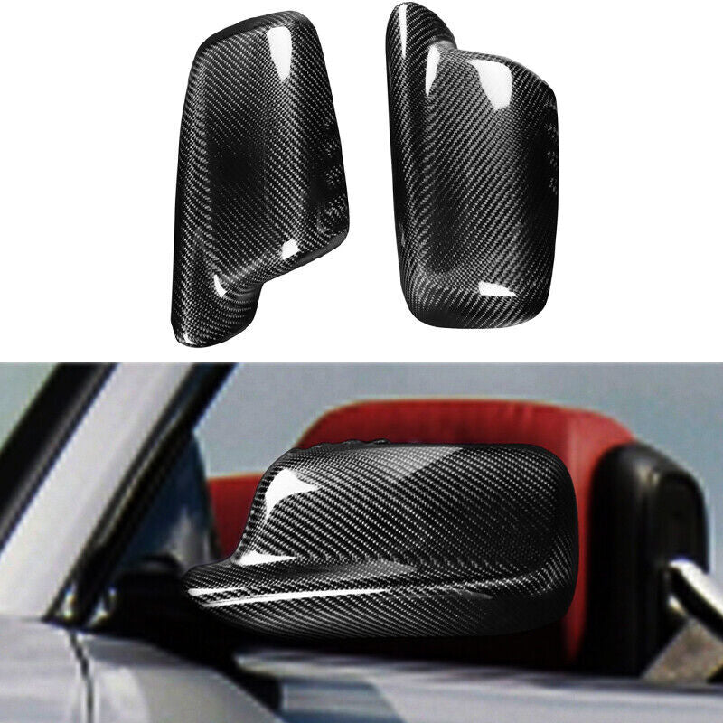 Real Carbon Fiber Car Side Mirror Cover Caps for BMW 3 Series E46 98-05 2 Door