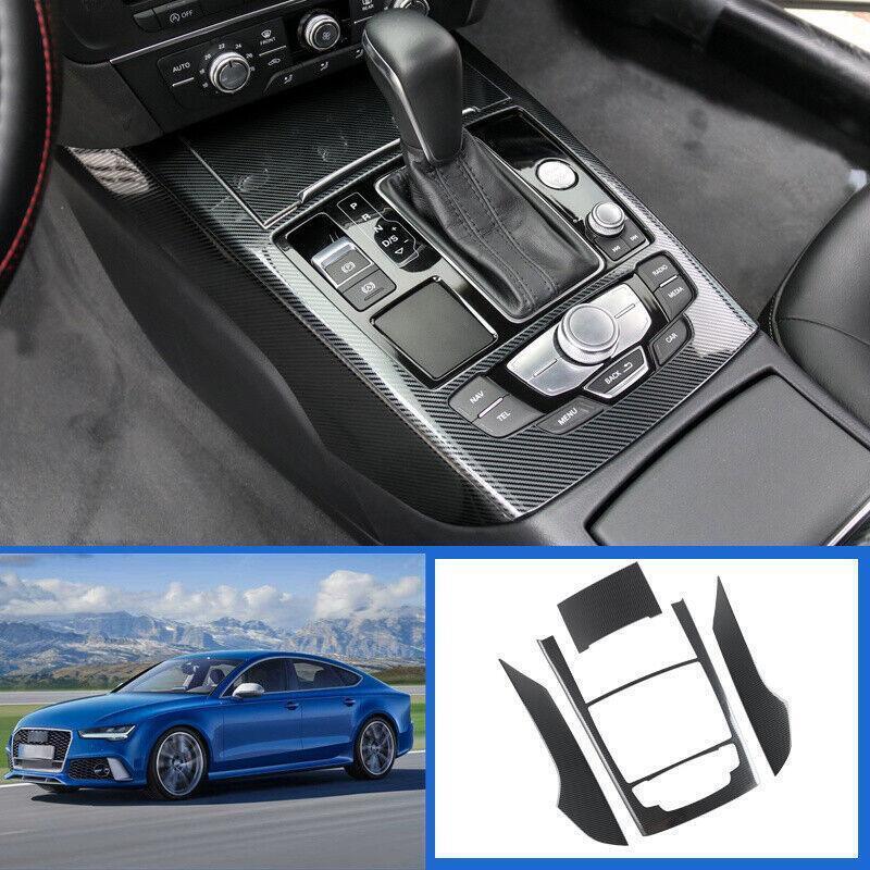 for Audi A6 A7 S6 S7 2012-18 Carbon Steel Center Console Gear Shift Cover Trim4