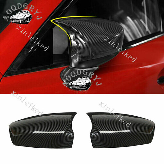Carbon fiber textured for Mazda 3 Axela 17-2018 Side Mirror Cover Rear-view Caps