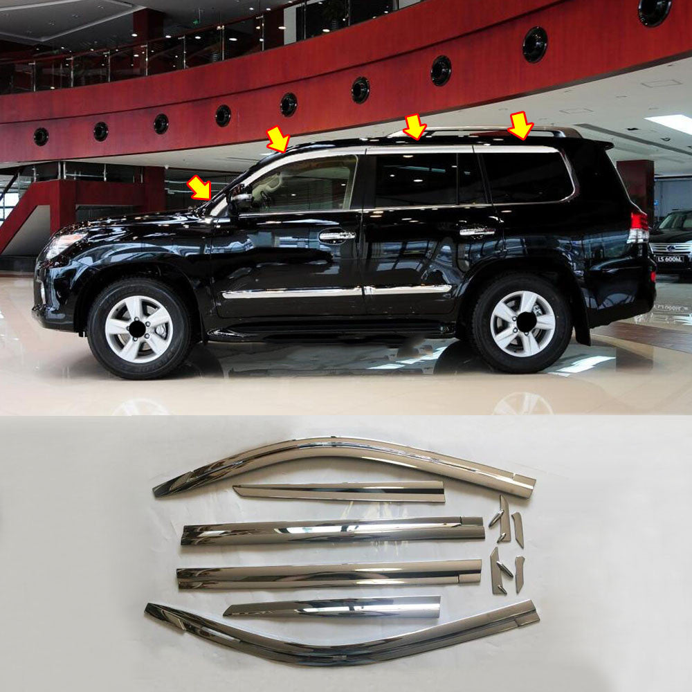 for LEXUS LX570 08-15 Chrome Window Visor Vent Shades Sun Rain Guard Deflectors