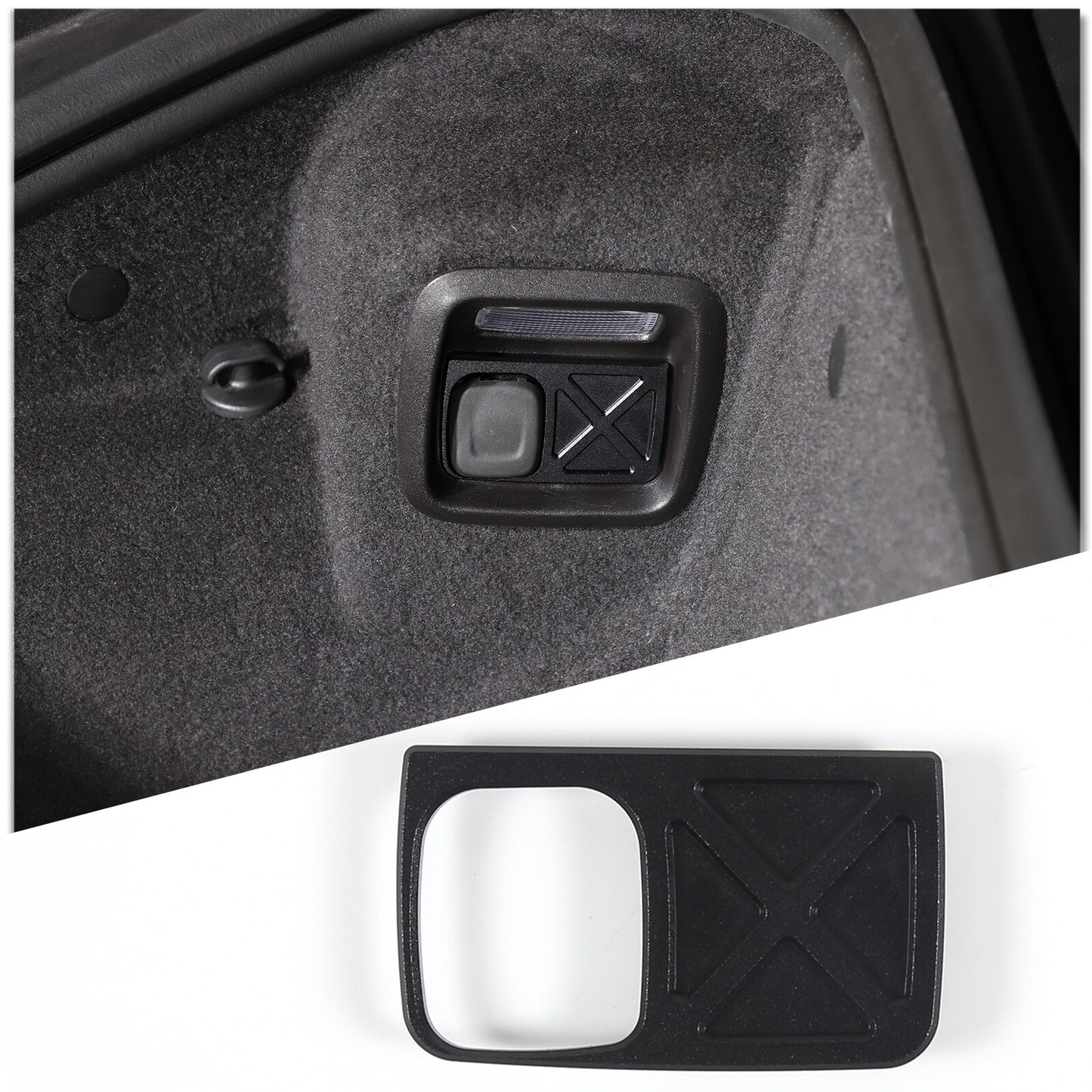Aluminum front and rear trunk escape switch button decorative frame for Corvette C8 2020 - 2023
