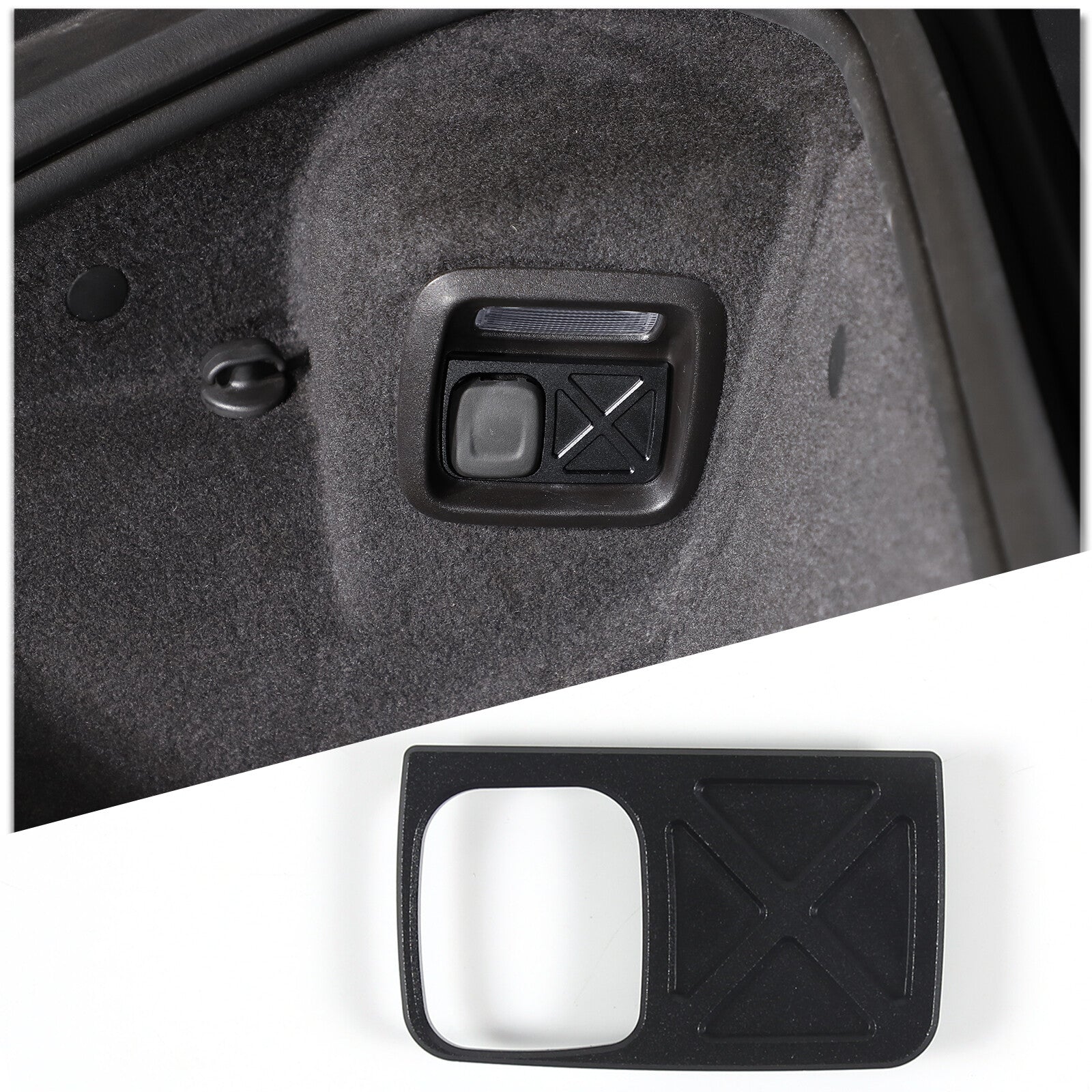 Aluminum front and rear trunk escape switch button decorative frame for Corvette C8 2020 - 2023