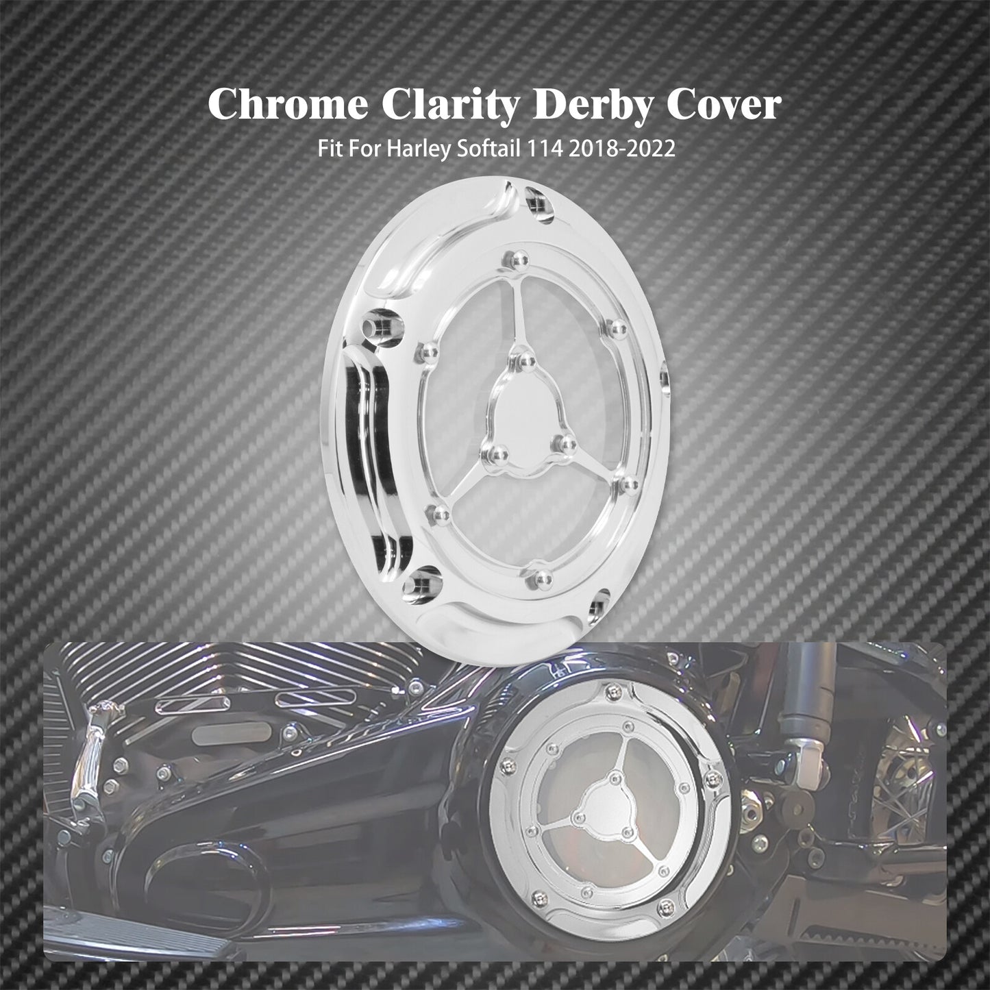 Chrome Engine Derby Cover Fit for Harley Softail 114 Fat Bob Breakout 2018-UP