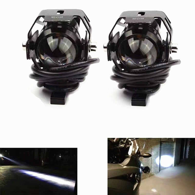 Motorcycle LED Headlight High Beam Auxiliary Work Lamp DRL Head Light Spotlight