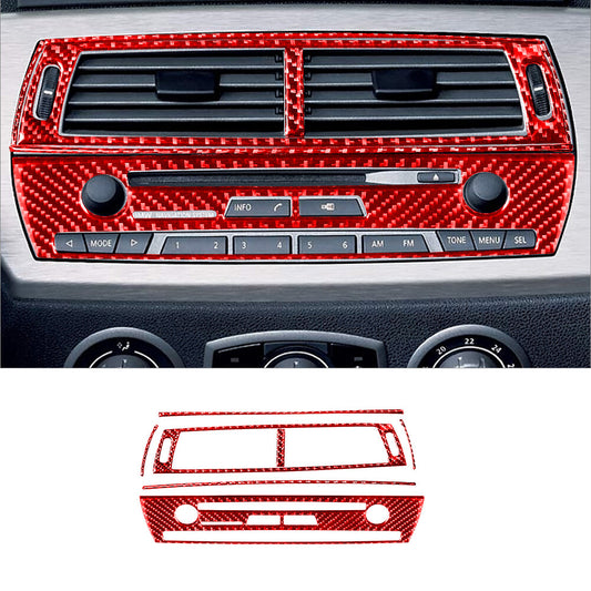 Red carbon fiber radio console with Navigaiton protective cover trim for BMW Z4 E85 2003-08