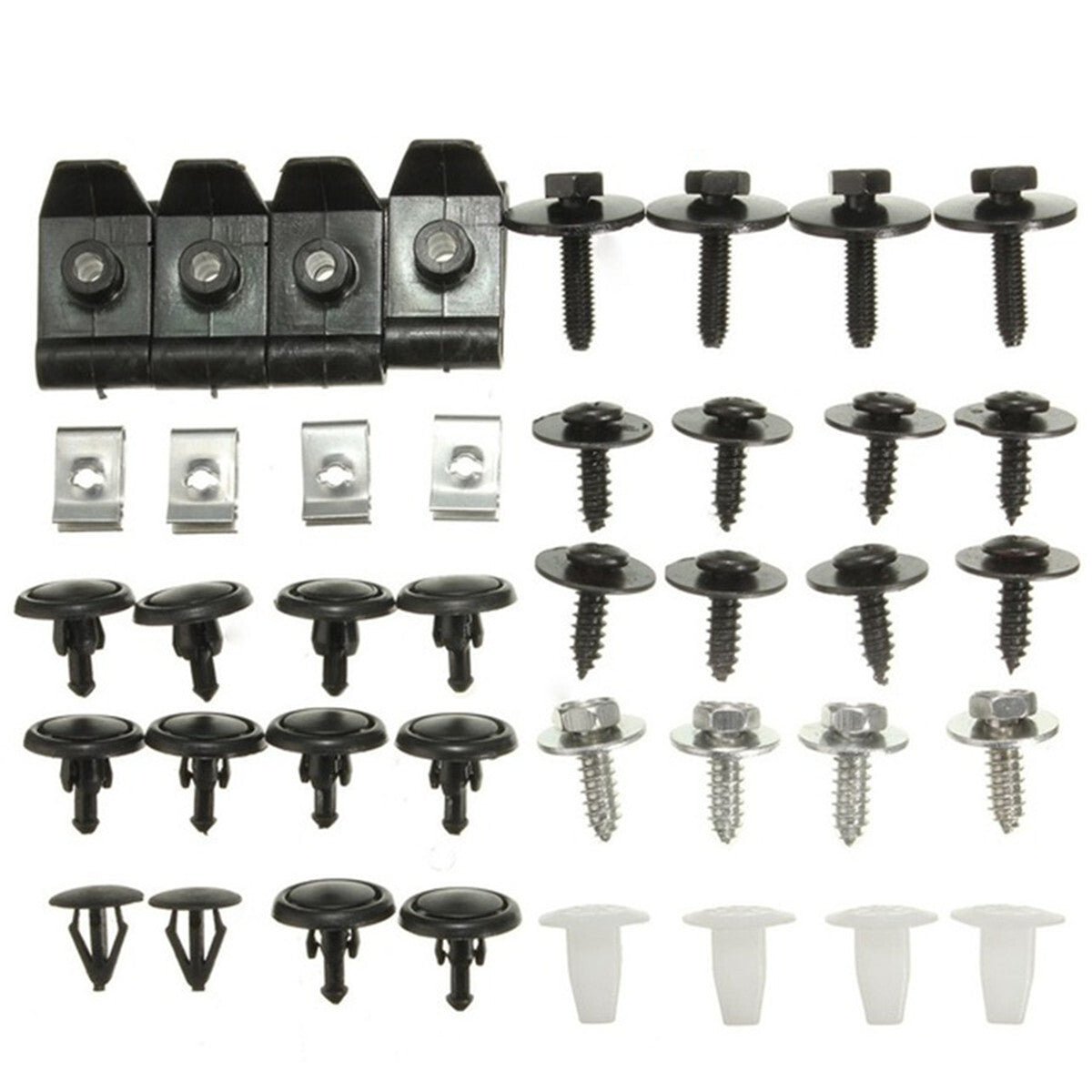 40Pcs Car Engine Cover Clips Bumper Fender Mudguard Splash Shield Screws Rivets