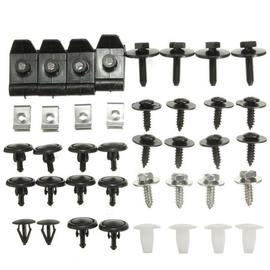 40Pcs Car Engine Cover Clips Bumper Fender Mudguard Splash Shield Screws Rivets