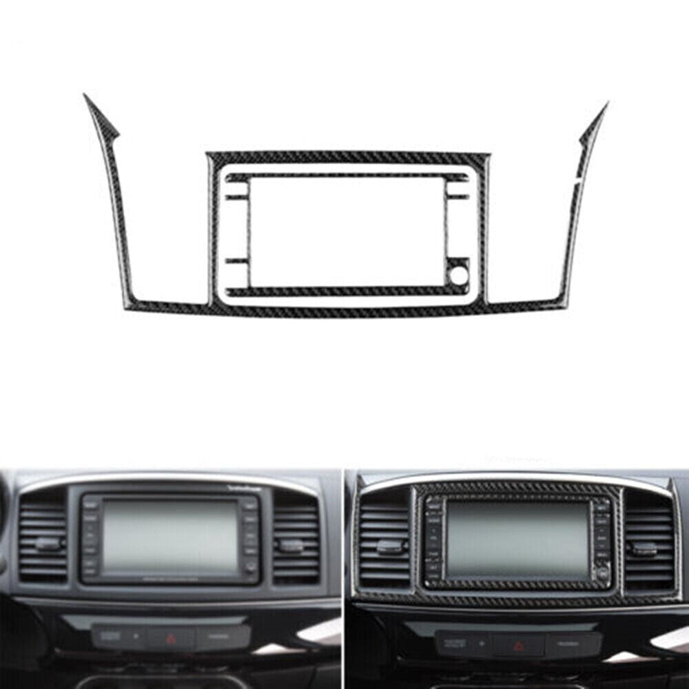 Carbon Fiber Navigation Control Panel Cover Trim For Lancer 08-15 New n