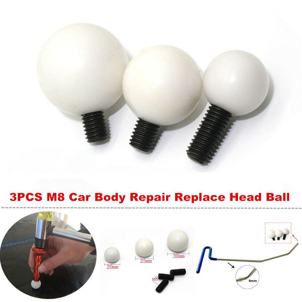 3-Piece/M8 Car Body Repair Replacement Head Ball Tooth Tool Set Puller for Flat Pen - n