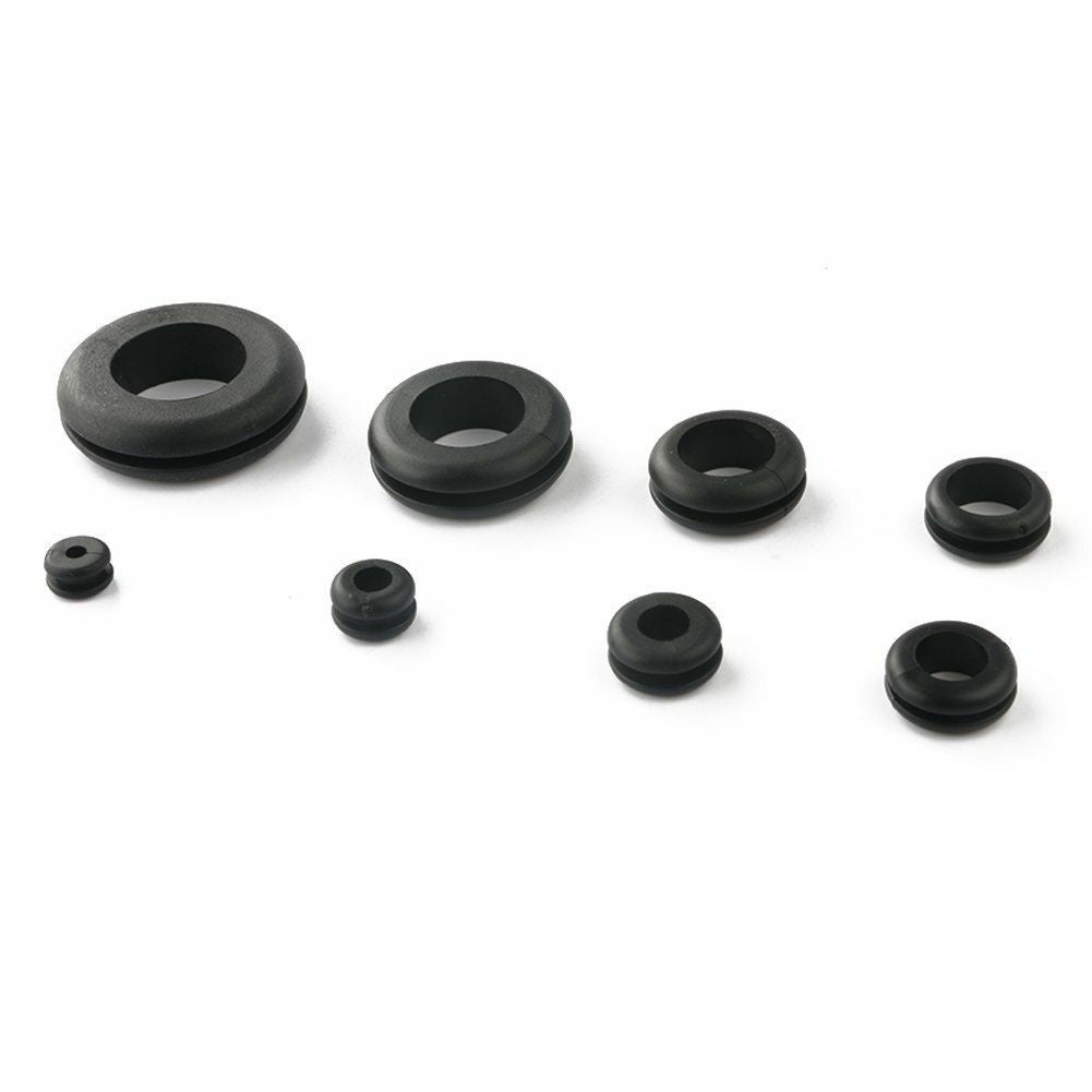 180x Rubber Grommet Assortment Kit Car Fuse Hole Electrical Wiring Gasket Black