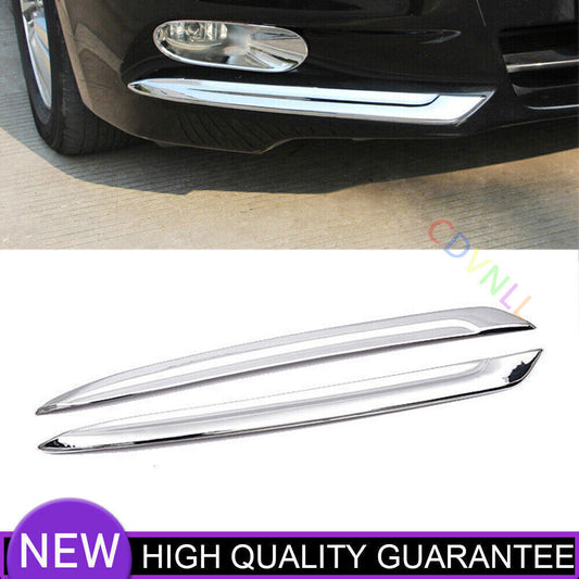 for Honda Accord 8th 2011-2013 Silver Front Bumper Fog Light Strip Cover Trim 2X