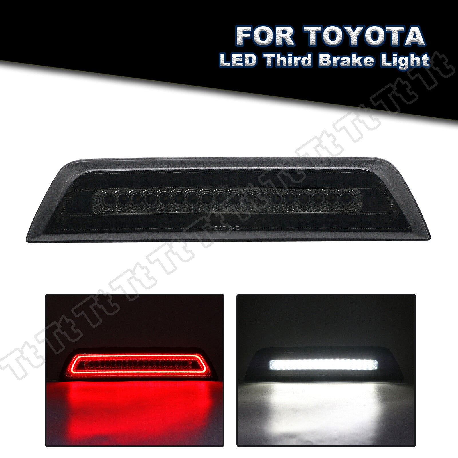 Suitable for Tacoma flash LED third tail brake cargo light smoke from 2016 to 2022- v
