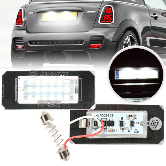 2 X LED License Plate Light for Mini Cooper R56 Xenon Number 6000K R57 R58 R59 S