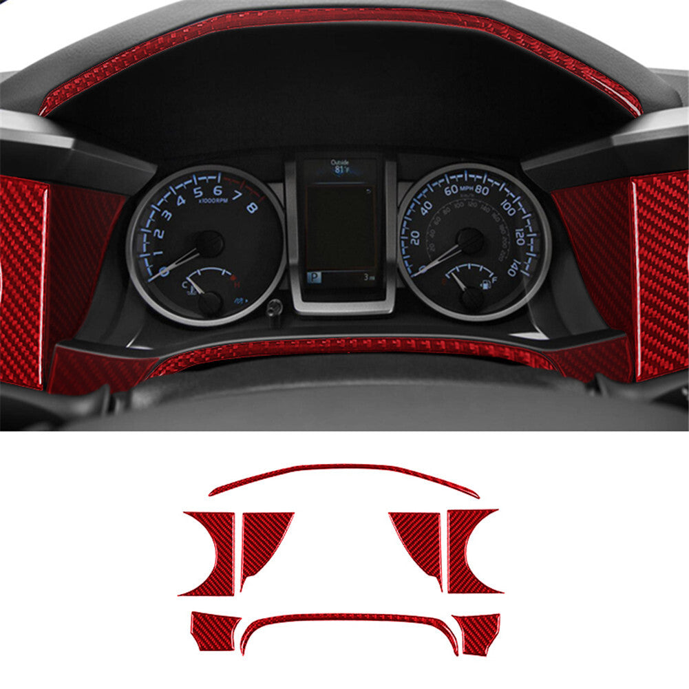8x Carbon Fiber Interior Dashboard Kit Cover Trim for Toyota Tacoma 2016-21 Red
