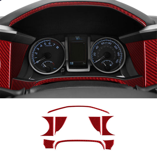 8x Carbon Fiber Interior Dashboard Kit Cover Trim for Toyota Tacoma 2016-21 Red