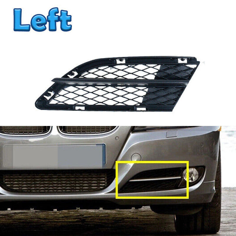 Left For 2008-2012 for BMW 335i 328i E90 E91 Front Bumper Lower FogLight Grille Mesh