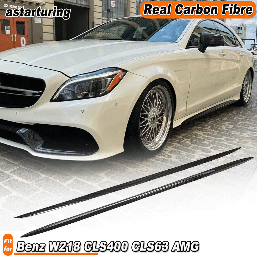 Fit for Mercedes-Benz W218 C218 Sport CLS63 Carbon Side Skirt Extension Lip