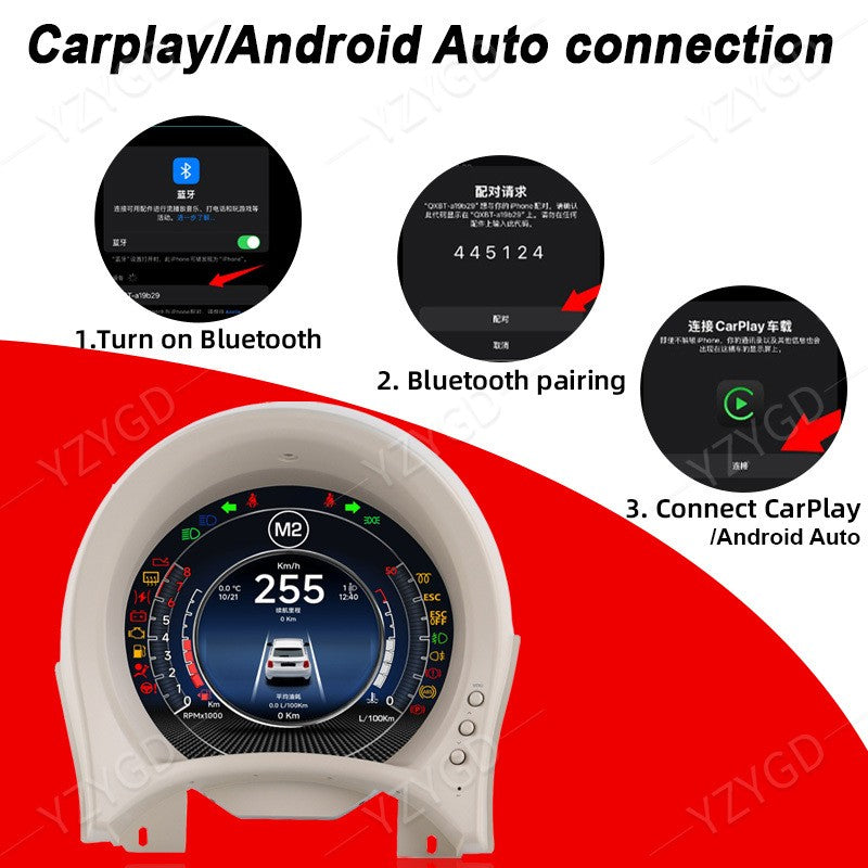 7Full HD LCD Speedometer Digital Instrument Cluster for Fiat 500 2007-2024 Q