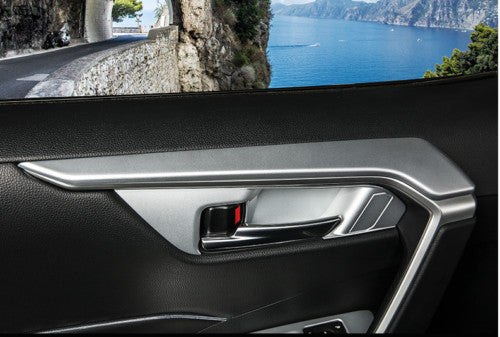 for Toyota RAV4 2019-2023 Matte Silver Car Interior Decorate Full Kit Cover Trim