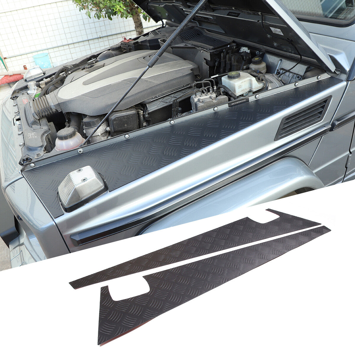 2-Piece Black Stainless Steel Taillight Covers for Humm*er H3 SUV