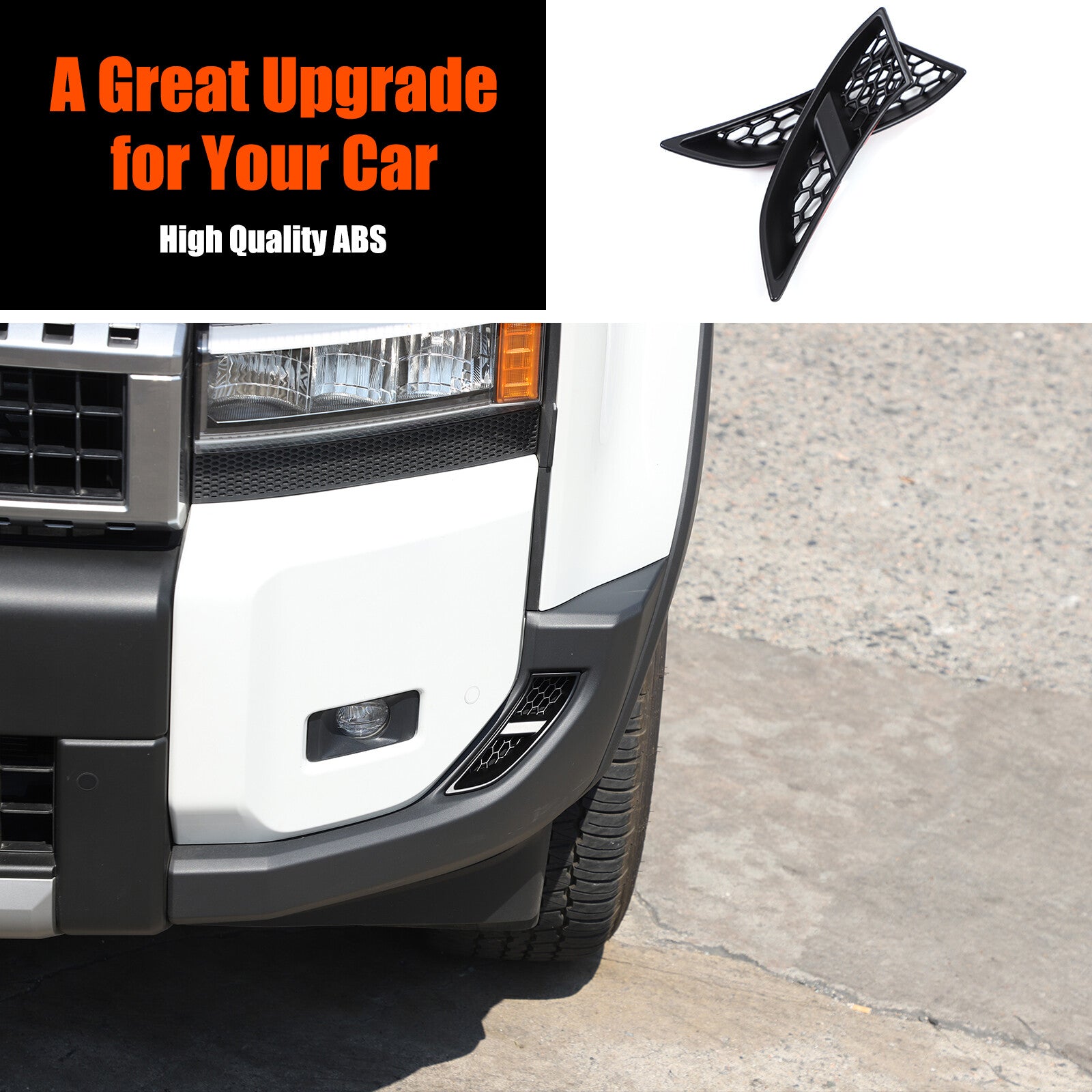 Suitable for 2024 for Land Cruiser ABS MATTE Black Front Bumper Side Air Socket Trim - n