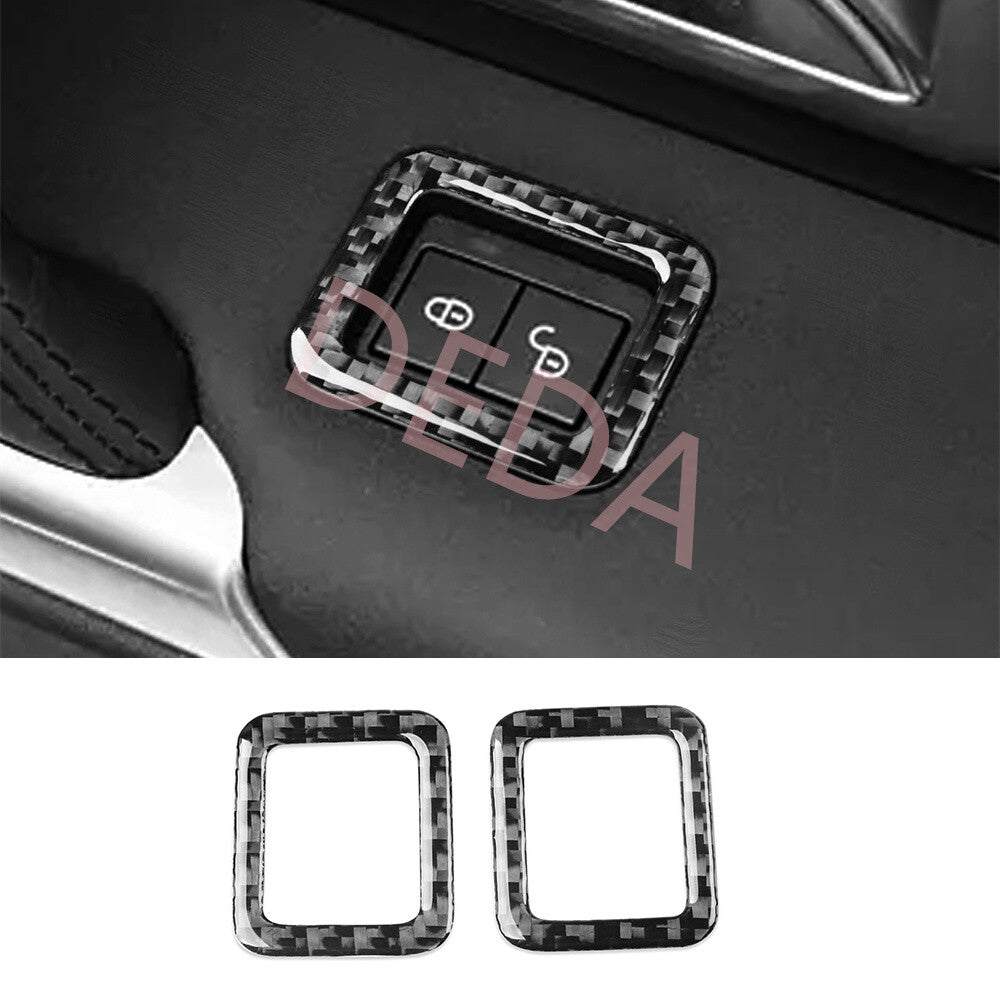 Carbon Fiber Door Lock Button Ring Trim for Land Rover Discovery Sport 2015-2019