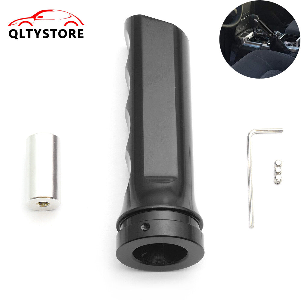 1Pc Black Aluminum Car Handle Hand Brake Sleeve Universal Fitment Cover Q