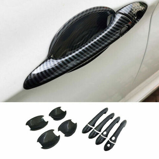 for Hyundai Sonata 2011-2014 Carbon Fiber Door Handle Cover+Cup Bowl Combo Trims