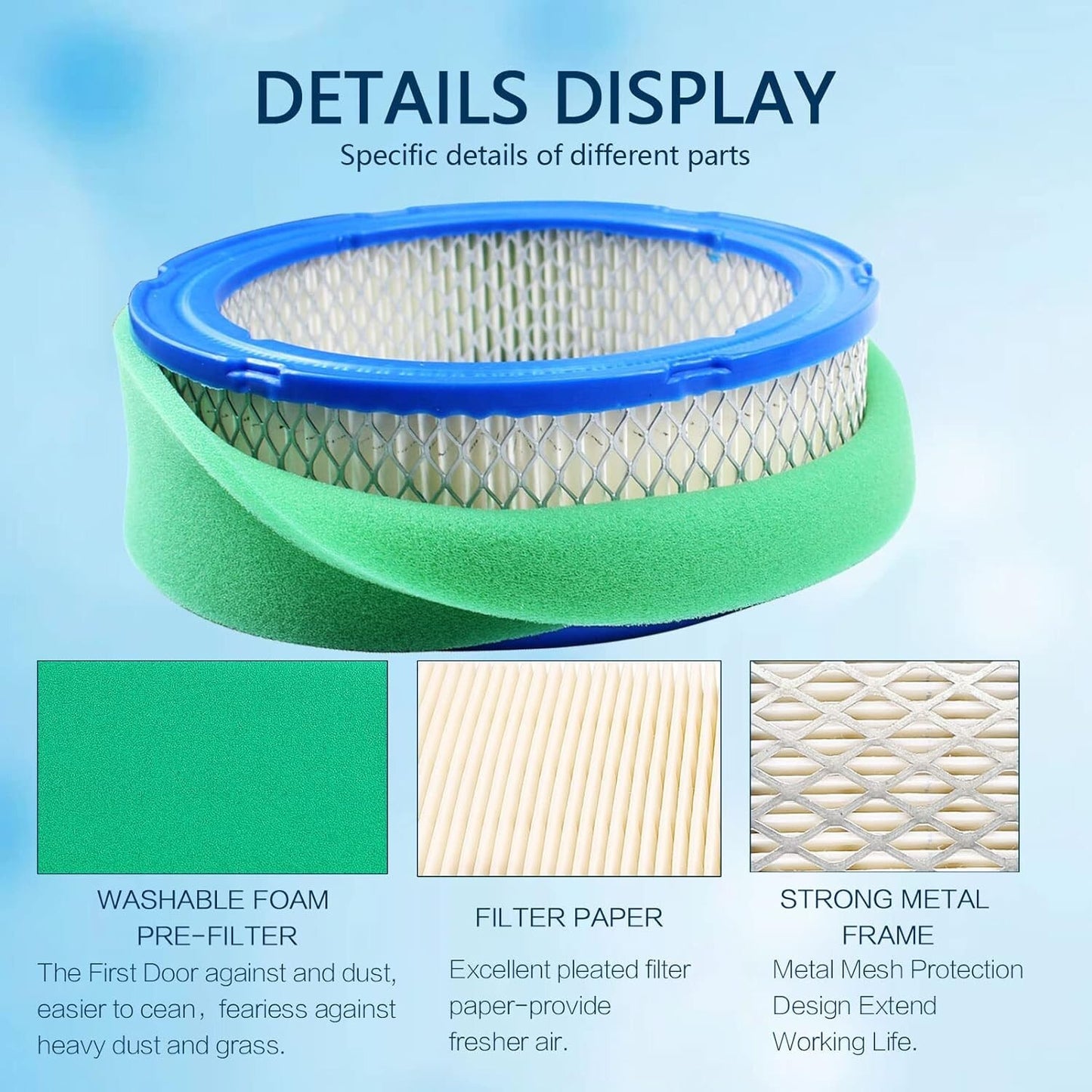 394018 Air Filter For Briggs  Stratton 421400 402400 Vanguard 12.5-21hp Engine
