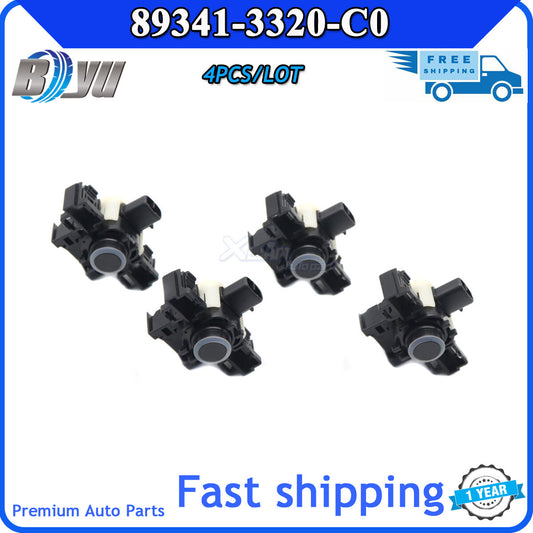 4-pack black parking sensors for Lexus CT200h, ES300h, ES350 PDC backup 89341-33200-C0 - v