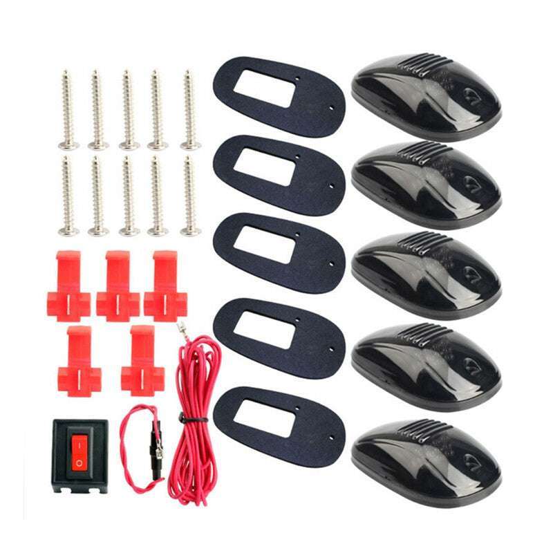 Car Pickup Smoked Black LED Cab Roof Top Marker Running Clearance Light Lamp Kit