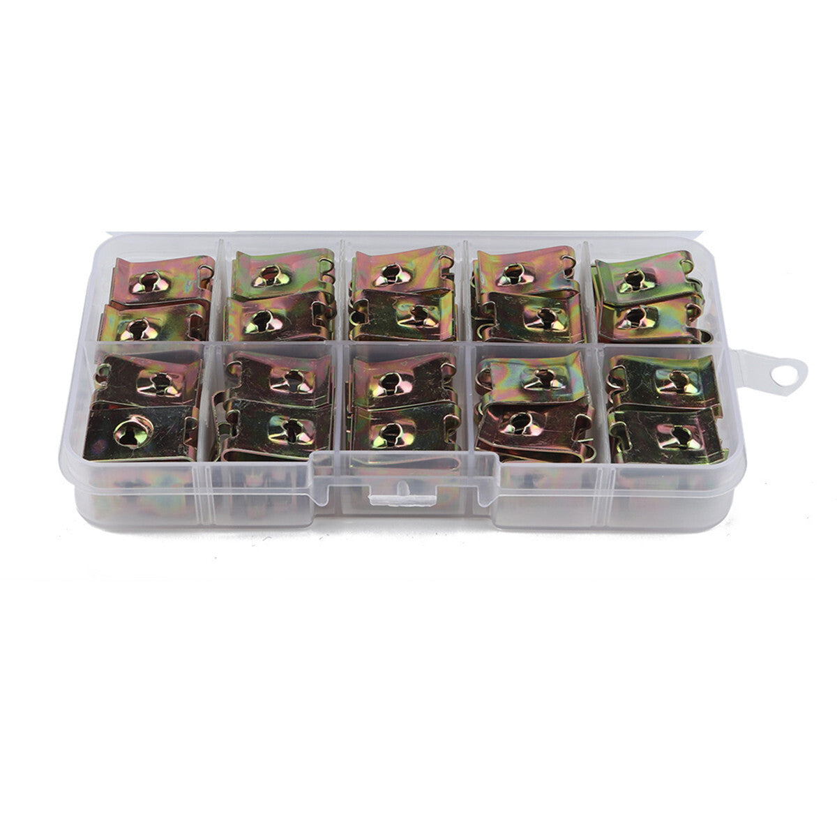 80pcs Car Bumper Retainer Clips Kit Fastener U-shaped Clip Screw Nut Parts