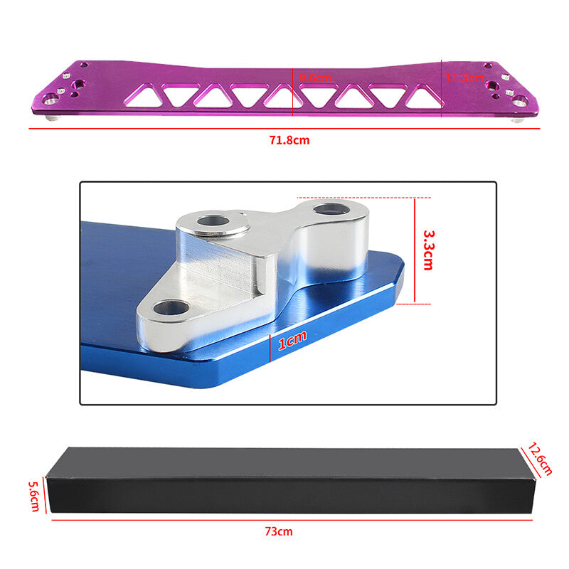 Billet Rear Lower Subframe Brace Tie Bar for 1996-2000 for Honda for Civic EG Purple