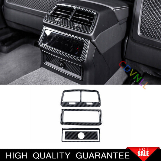 for Audi A6 A7 19-24 Steel Carbon Fiber Rear Air Outlet Vent Panel Cover Trim 4P