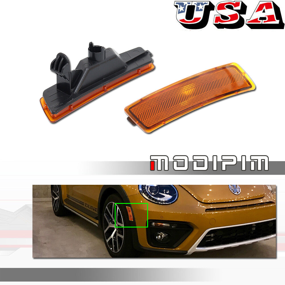 Amber Front Side Marker Light Housing Kit for for VW 18-up for Tiguan , 2012-2019 Beetle - v